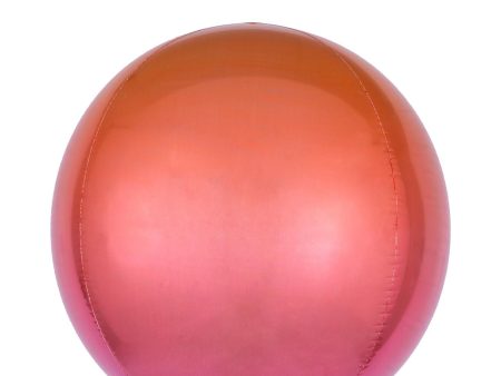 Ombre Red & Orange Orbz Foil Balloon 38x40cm For Cheap