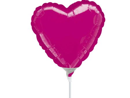 Metallic Fuchsia Heart Foil Balloon 9in Online Sale