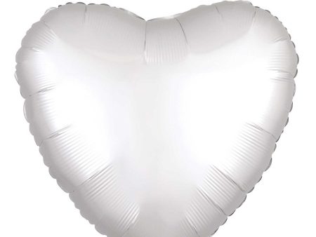 White Satin Luxe Heart Foil Balloon 45cm Online now