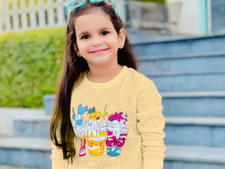 Spread Joy with Our  Don t Worry, Be Happy  Ice Cream Sweatshirt for Girls! Online