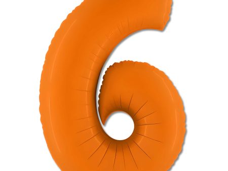 40 inch Number 6 - Orange Balloon Online Sale