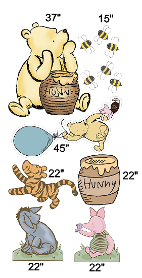 Winnie the Pooh Theme Party Cut Out Pack Supply