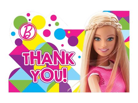 Barbie Sparkle Postcard Thank You Cards 8pcs Online now