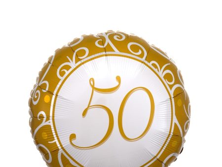 50th Anniversary Round Balloon 45cm on Sale