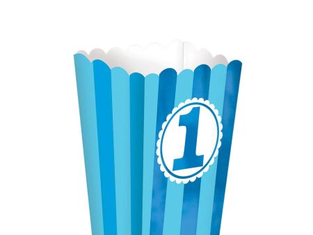 1st Birthday Boy Small Popcorn Boxes 5pcs Supply