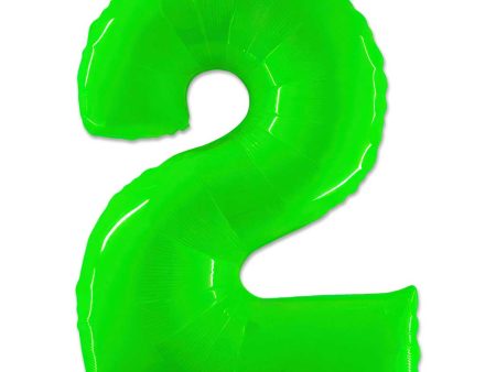 40 inch Number 2 - Lime Green Balloon Hot on Sale