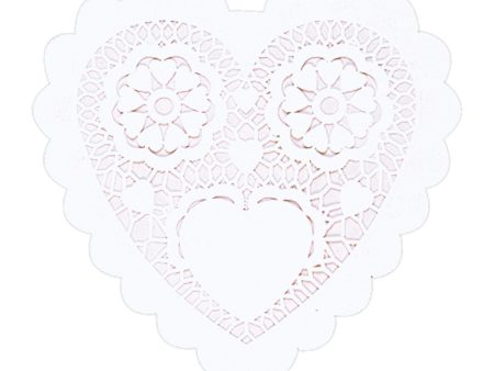 White Heart-Shaped Paper Doilies 6in, 20pcs For Cheap