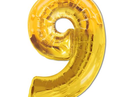 40 inch Number 9 - Gold Balloon For Discount