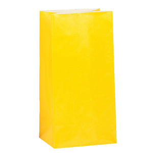 Sunshine Yellow Packaged Paper Bags 10in, 12pcs Online