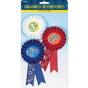 1st, 2nd, 3rd Place Award Ribbons 6in, 3pcs Hot on Sale