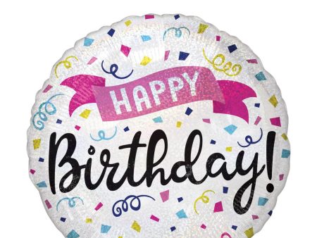 Happy Birthday Sparkle Banner Foil Balloon 45cm Online now