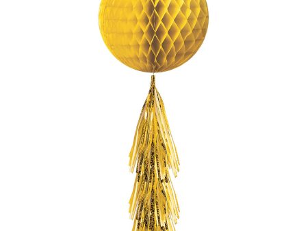 Yellow Sunshine Honeycomb Ball With Foil Tail Online