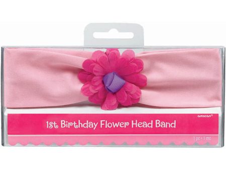 1st Birthday Hair Band Flower on Sale