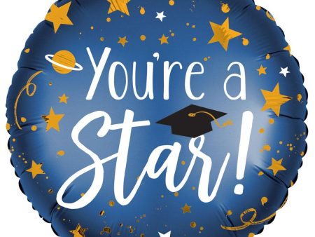 You re a Star Graduation Infused Satin Foil Balloon 45cm For Discount