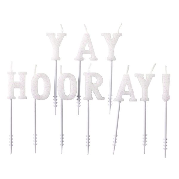 YAY HOORAY! Glitter Candles Set For Sale