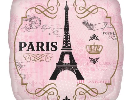 A Day in Paris Square Foil Balloon 18in on Sale