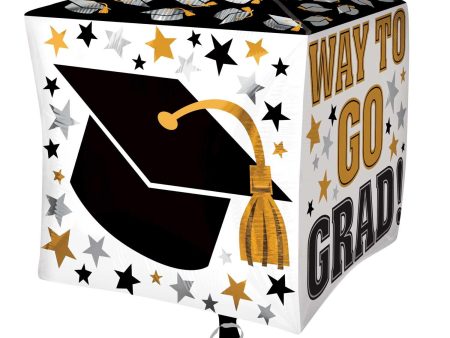 Way to Go Grad Gold & Black UltraShape Foil Balloon 15in on Sale