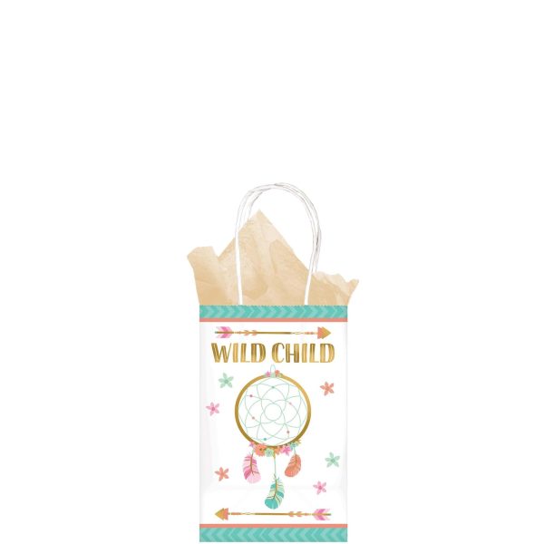 Boho Birthday Girl Kraft Paper Bags 8pcs For Discount