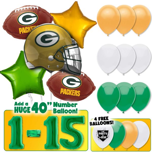 NFL Green Bay Packers Football Team Balloon Bouquet Kit Fashion