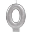 #0 Silver Numeral Metallic Candle on Sale