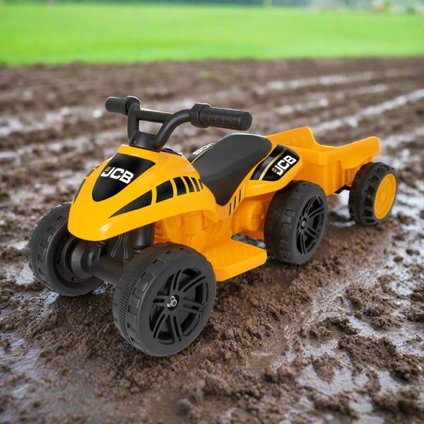 JCB Battery Operated Mini Quad Ride-On With Trailer Online now