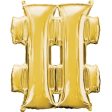 Symbol # Gold SuperShape Foil Balloon 27x33in on Sale