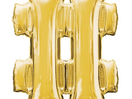 Symbol # Gold SuperShape Foil Balloon 27x33in on Sale