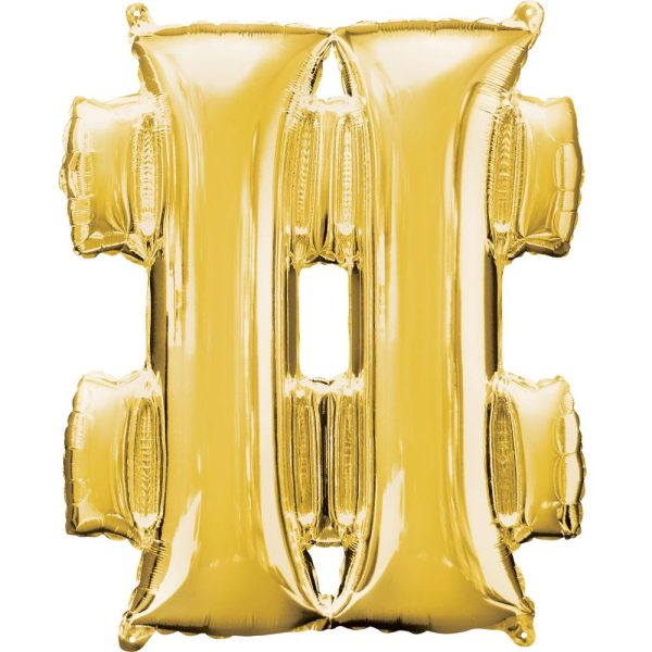 Symbol # Gold SuperShape Foil Balloon 27x33in on Sale