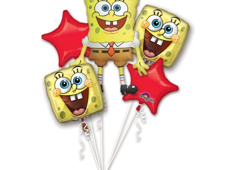 SpongeBob Balloon Bouquet 5pcs Hot on Sale