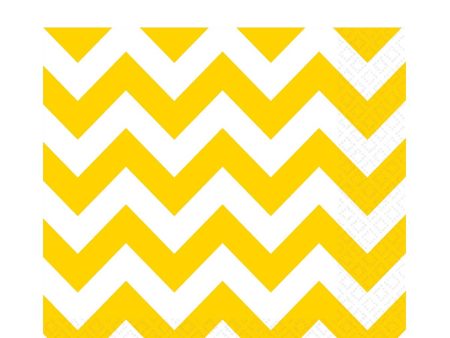 Yellow Sunshine Chevron Lunch Tissues 16pcs Cheap