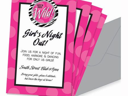 Zebra Party Personalized Imprintable Invitations 12pcs Online Sale