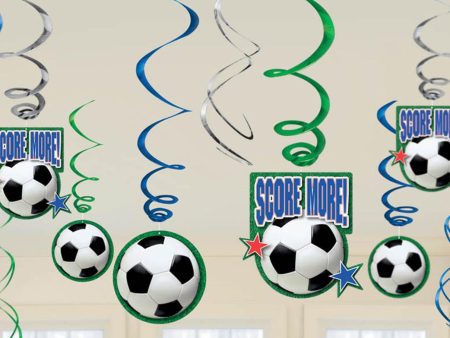 Soccer Swirl Decorations 12pcs Discount