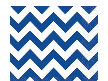 Bright Royal Blue Chevron Beverage Tissues 16pcs Fashion