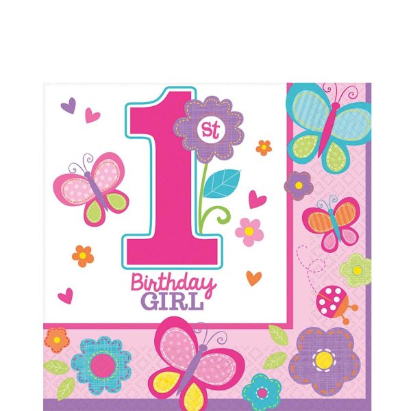 Sweet 1st Birthday Girl Lunch Tissues 36pcs For Cheap