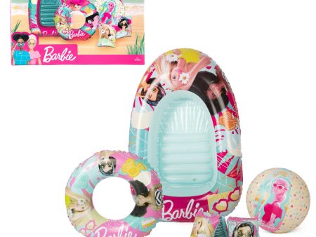 Barbie Swim Pack - Swim Ring, Armbands, Beach Ball & Boat For Sale