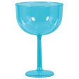 Caribbean Blue Plastic Wine Glass 47oz Fashion