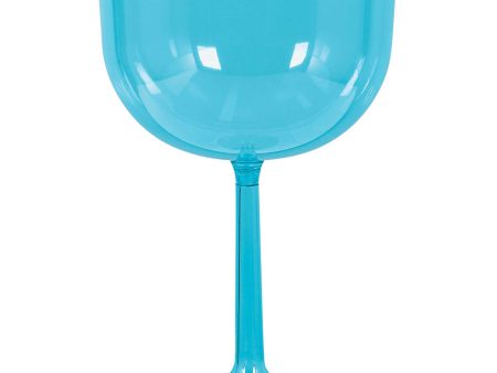 Caribbean Blue Plastic Wine Glass 47oz Fashion