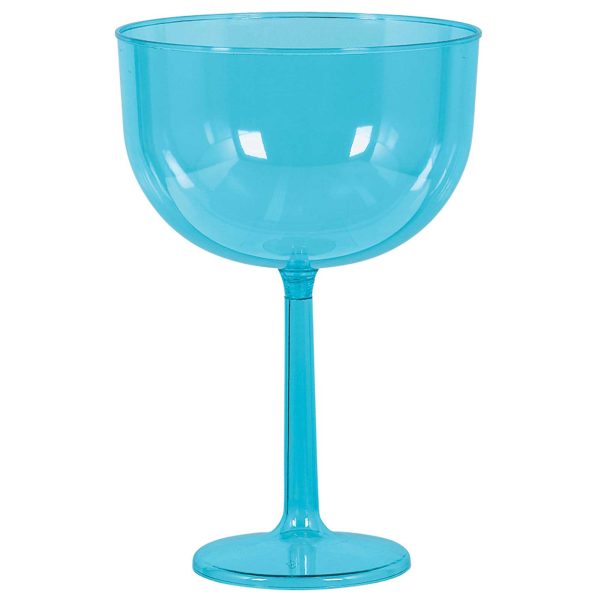 Caribbean Blue Plastic Wine Glass 47oz Fashion