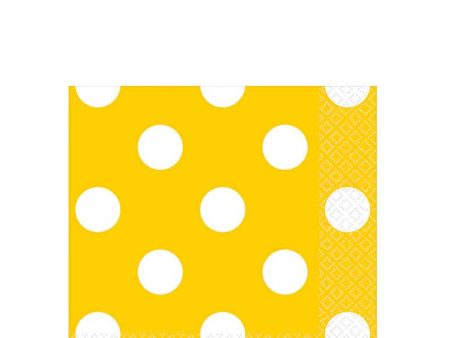 Yellow Sunshine Dots Beverage Tissues 16pcs Discount