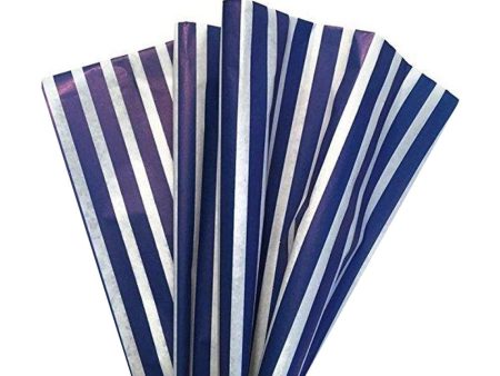 Stripe Royal Blue Wrapping Tissue Paper 8pcs For Cheap