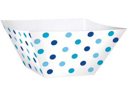 Blue Paper Mini Dots Small Square Bowl 24pcs Hot on Sale