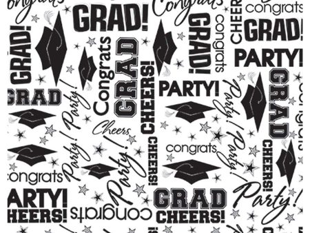 Graduation Black & White Wrapping Tissue Paper 8pcs Fashion