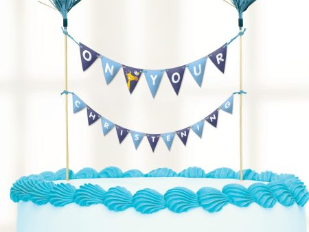 On Your Christening Day Blue Cake Topper Picks Supply