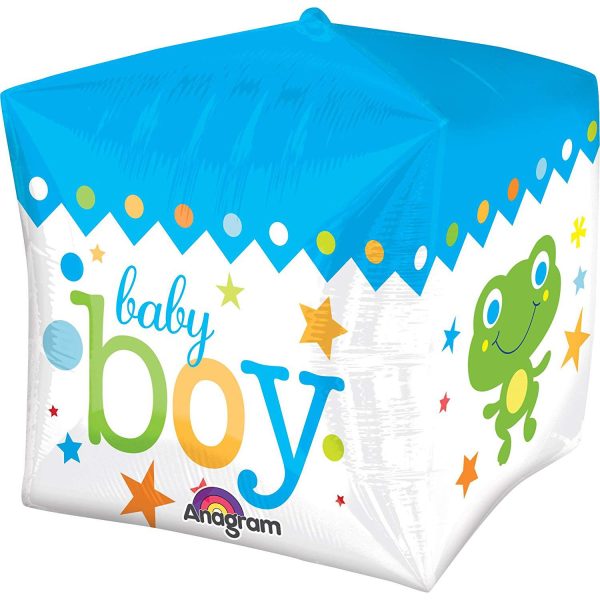 Sweet Baby Boy Clock Cube Foil Balloon 15 x 15in Sale