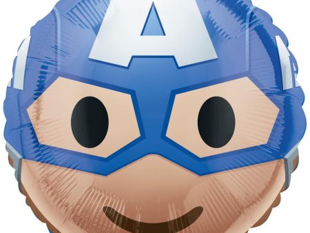 Captain America Emoji Foil Balloon 45cm on Sale