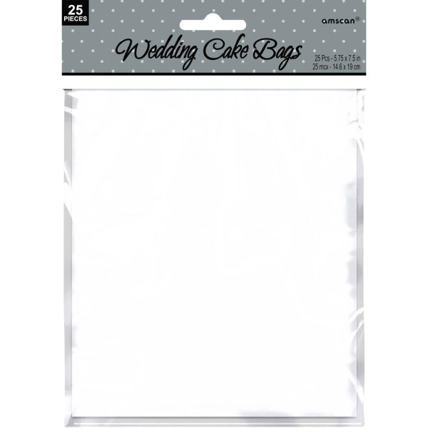 White Wedding Cake Bags 7 1 2 x 5 3 4in, 25pcs Discount