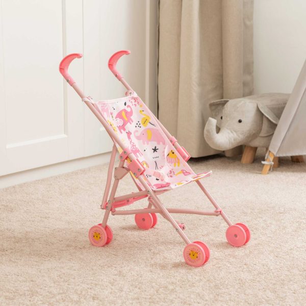 BabyBoo Single Dolls Stroller - Pink Jungle Print Dolls Buggy Online Sale