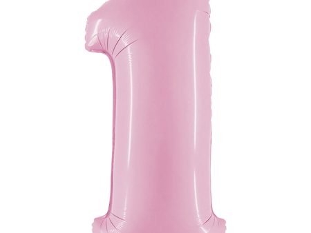 40 inch Number 1 - Pastel Pink Balloon Online