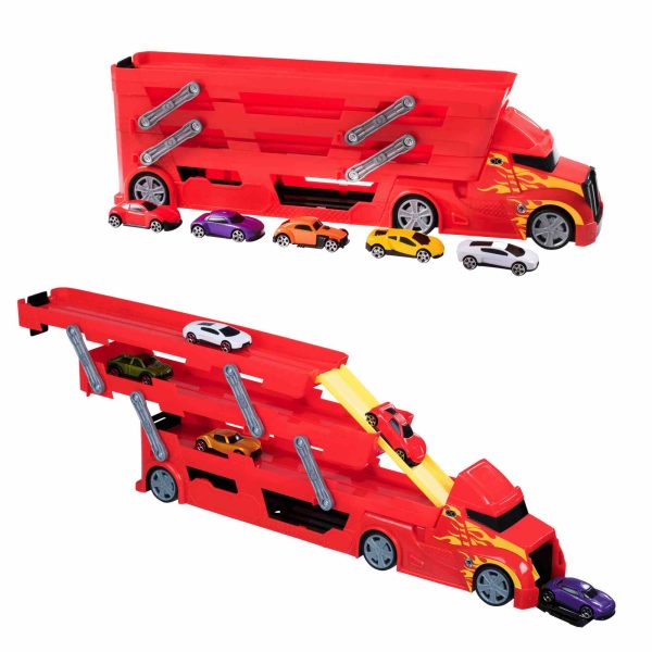 Teamsterz Metro City Launcher Transporter - Includes Five 3  Die-Cast Cars Online now