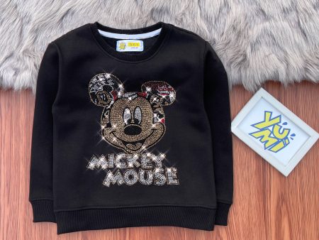 Sparkle and Shine with This Black Mickey Mouse Rhinestone Sweatshirt Discount